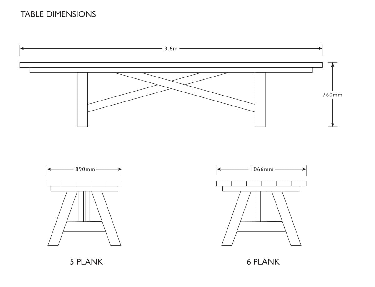 outdoor dining table dimensions